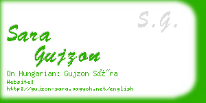 sara gujzon business card